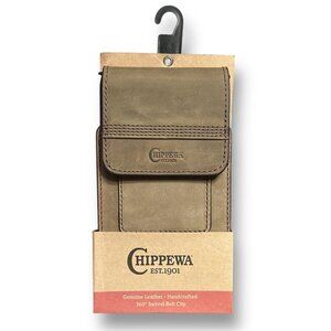 New Chippewa Genuine Leather Phone Holster Belt Clip Case Brown Western Cowboy